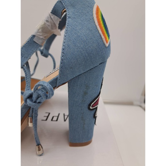 READ Cape Robbin Boho Western Denim Patches block high heel pointy toe Shoes 10 - Picture 5 of 11